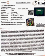 4.95/CT Octagon Shape Natural Panna Stone with Govt. Lab Certified-(2331)